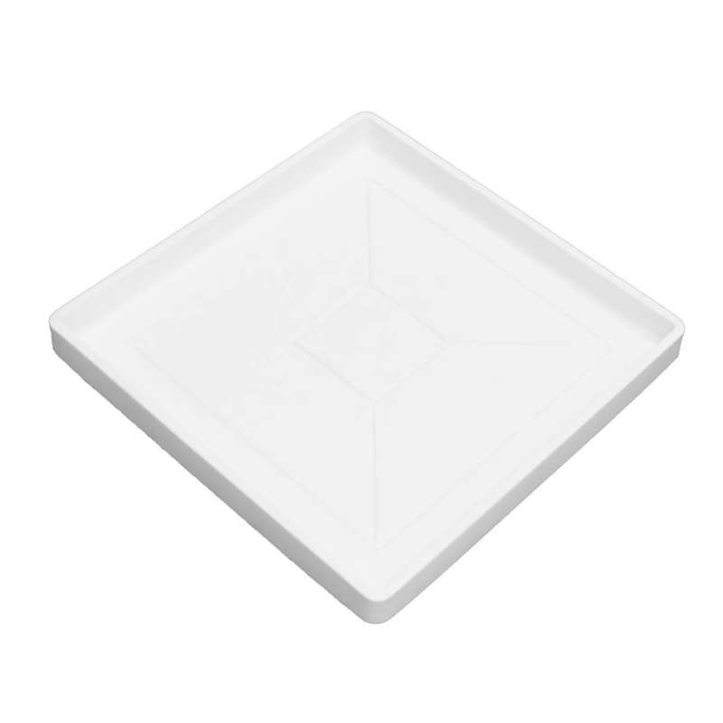 Quadratischer Blumentopf Untersetzer aus Kunststoff in Weiß (55x55 cm)