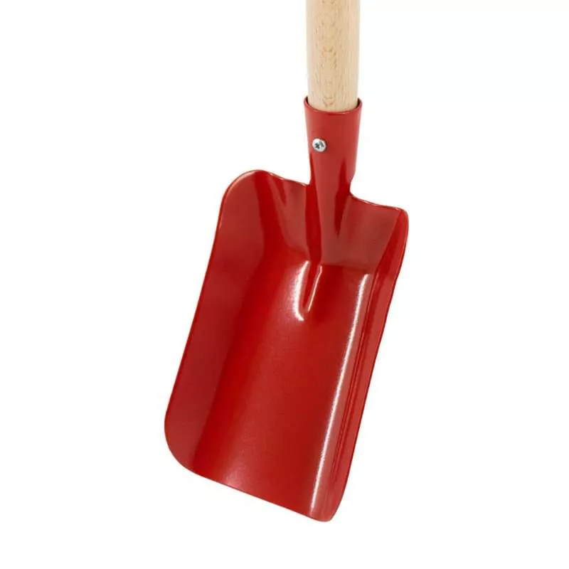 Kinderschaufel (Metall) mit Holzstiel - Rot