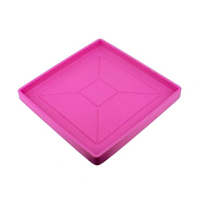 Quadratischer Blumentopf Untersetzer aus Kunststoff in Pink (55x55 cm)